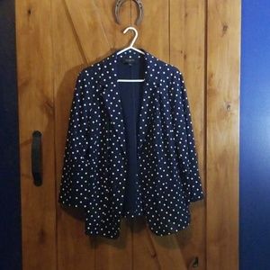 NEW 1X Talbots Navy Polka-dot Blazer